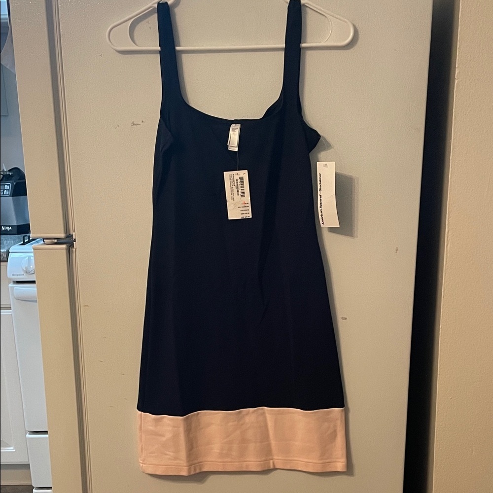 American Apparel NWT Large Navy‎ and Pink Sleeveless Tank Dress